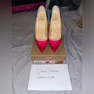 🌈 Christian Louboutin Size 38 Pigalle Follies Rainbow Pumps